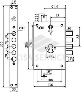 2653RCR0328TXX Securemme Корпус замка 2653